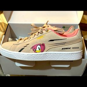 Puma x Sonic Amy Rose light pink suede sneakers